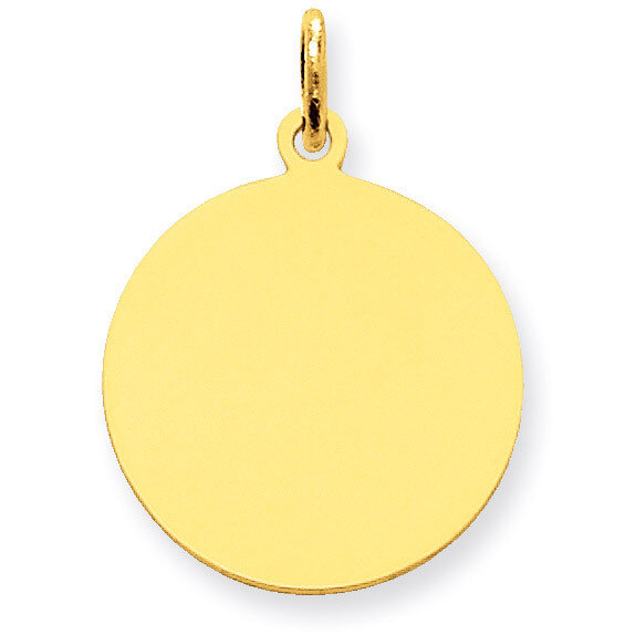 Plain .027 Gauge Circular Engravable Disc Charm 14k Gold XM136/27, MPN: XM136/27, 883957544205