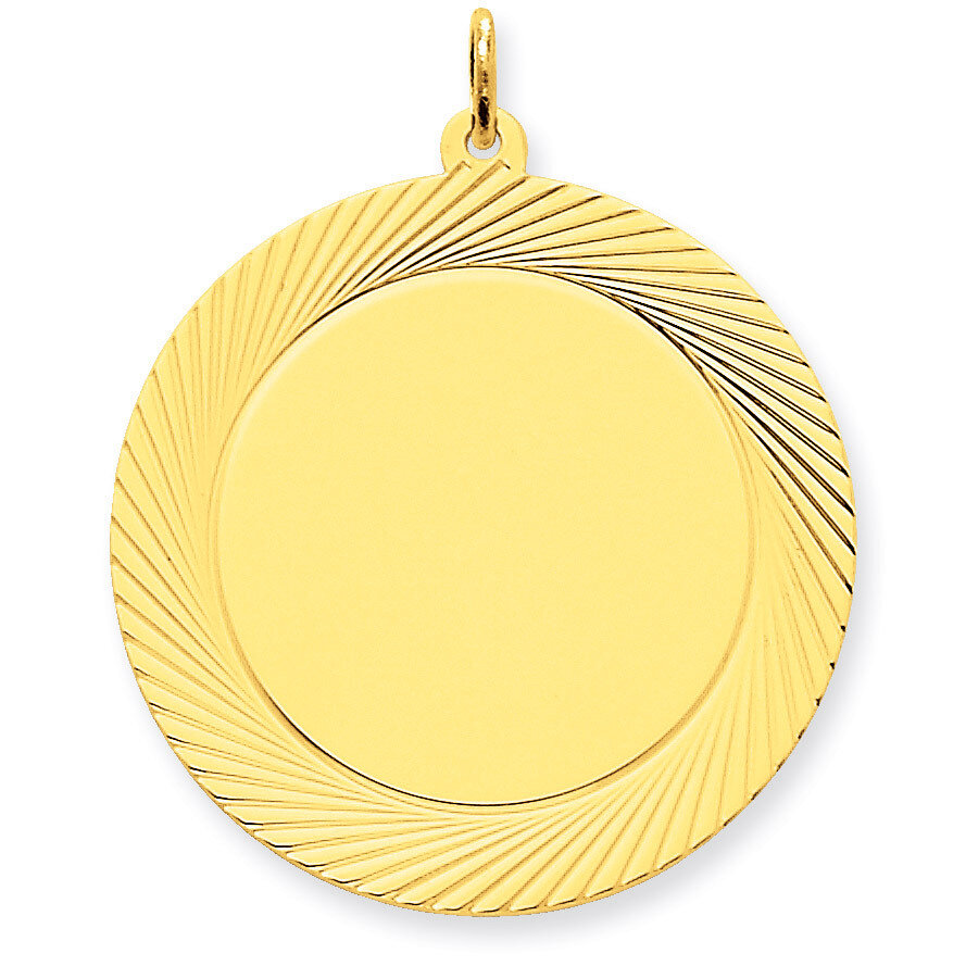 Etched Design .018 Gauge Circular Engravable Disc Charm 14k Gold XM146/18, MPN: XM146/18, 883957416…