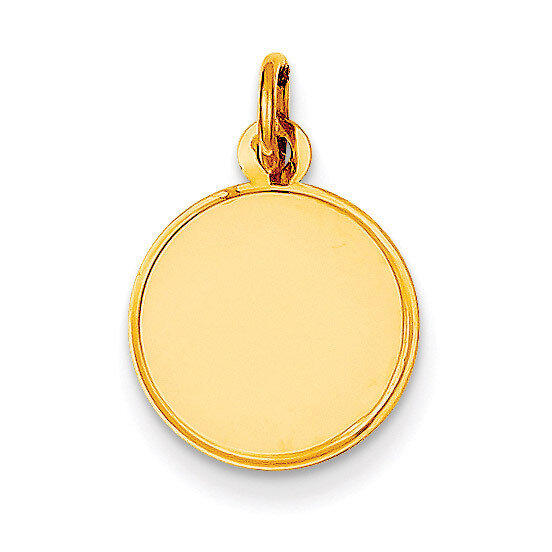 Plain .018 Gauge Engravable Round Disc Charm 14k Gold XM148/18, MPN: XM148/18, 883957485324
