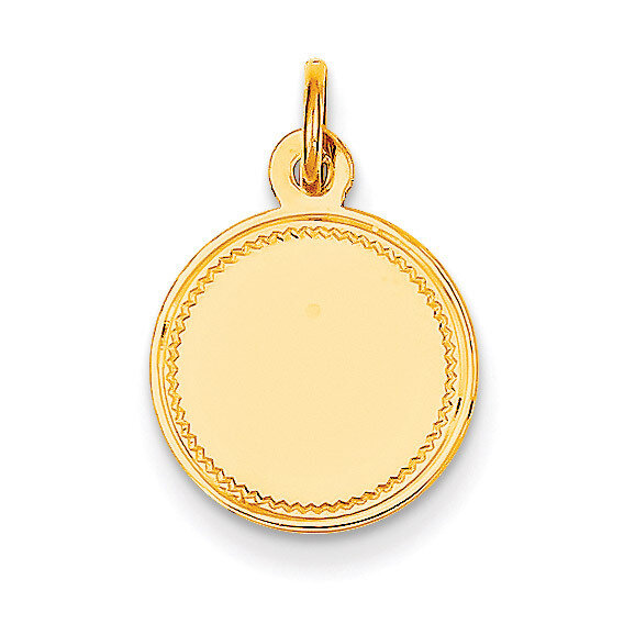 Plain .018 Gauge Engravable Round Disc Charm 14k Gold XM149/18, MPN: XM149/18, 883957447063