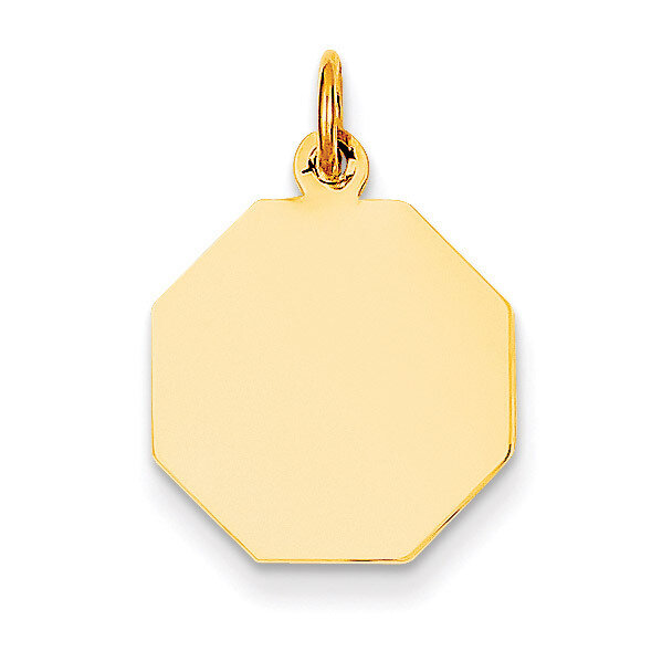 Plain .027 Gauge Engravable Octagonal Disc Charm 14k Gold XM179/27, MPN: XM179/27, 883957447209