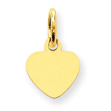 Plain .009 Gauge Engravable Heart Disc Charm 14k Gold XM193/09