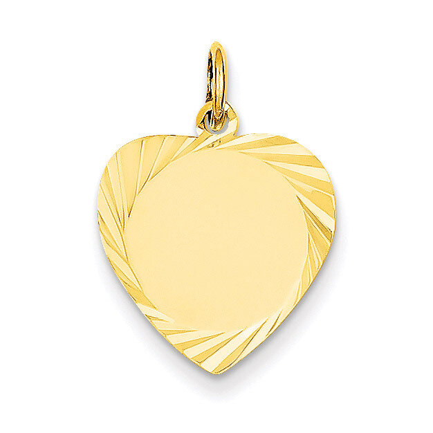 Etched .027 Gauge Engravable Heart Disc Charm 14k Gold XM207/27, MPN: XM207/27, 883957416502