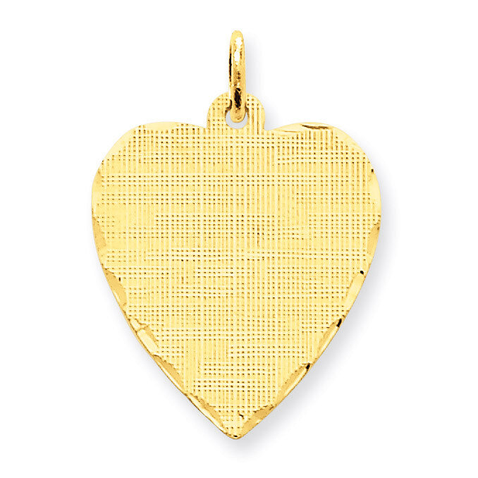 Patterned .018 Gauge Engravable Heart Disc Charm 14k Gold XM272/18
