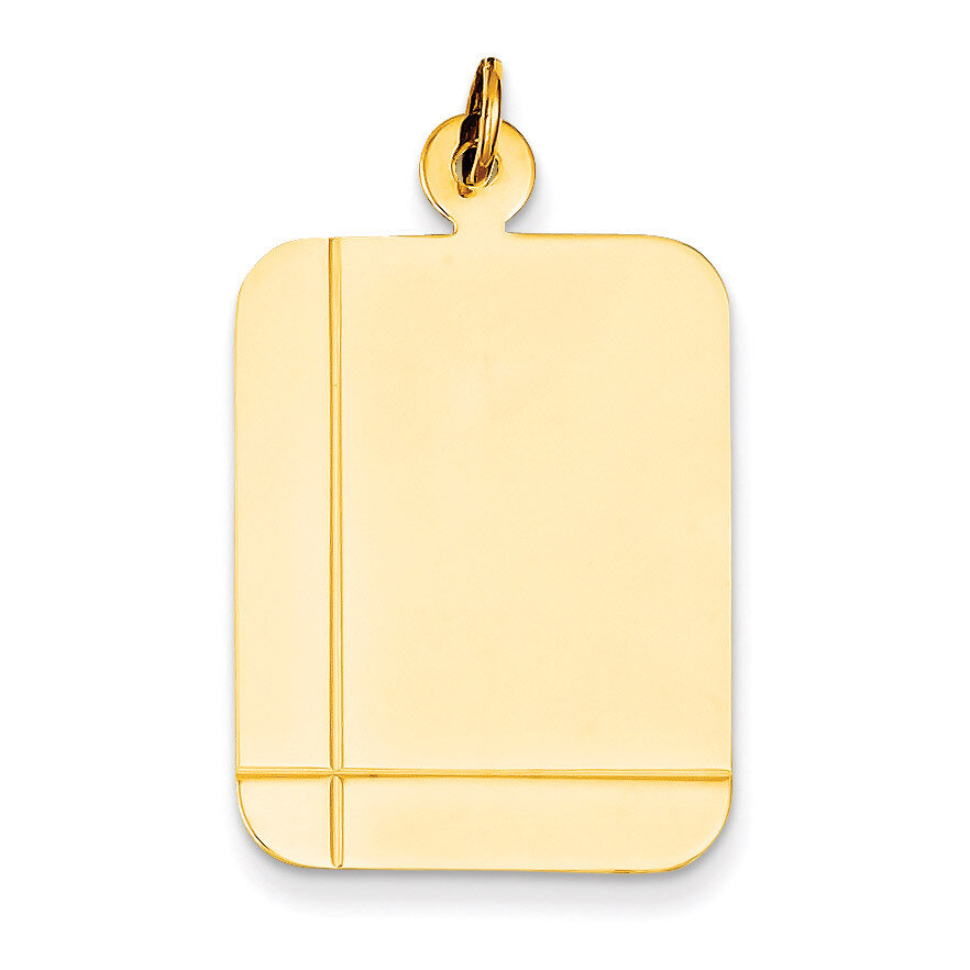 Plain Rectangular .027 Gauge Engravable Disc Charm 14k Gold XM321/27, MPN: XM321/27, 883957416670