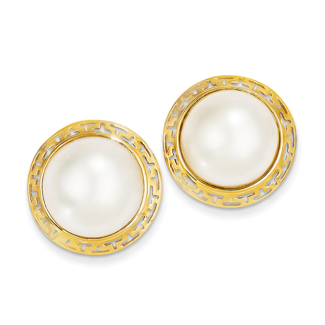 14-15mm Cultured Mabe Pearl Earrings 14k Gold XMP82, MPN: XMP82, 815479016731