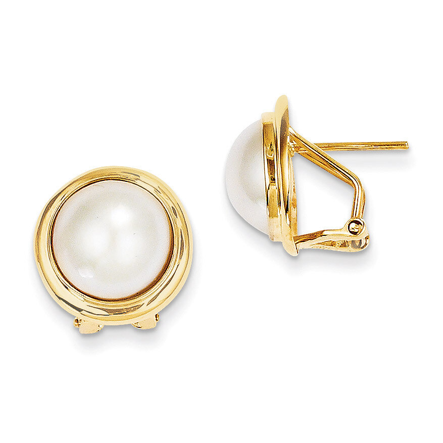 10-11mm Cultured Mabe Pearl Earrings 14k Gold XMP85, MPN: XMP85, 815479016762