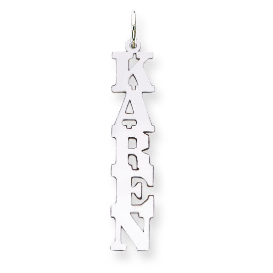 Cut-out Letters Nameplate 14k White Gold XNA100W