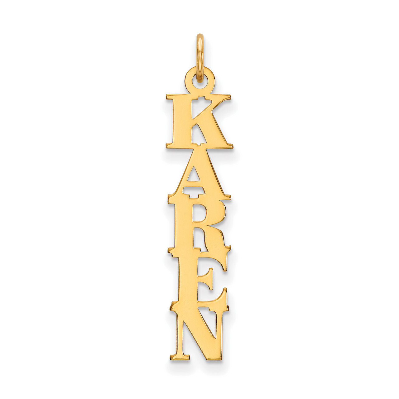 Cut-out Letters Nameplate 14k Gold XNA100Y
