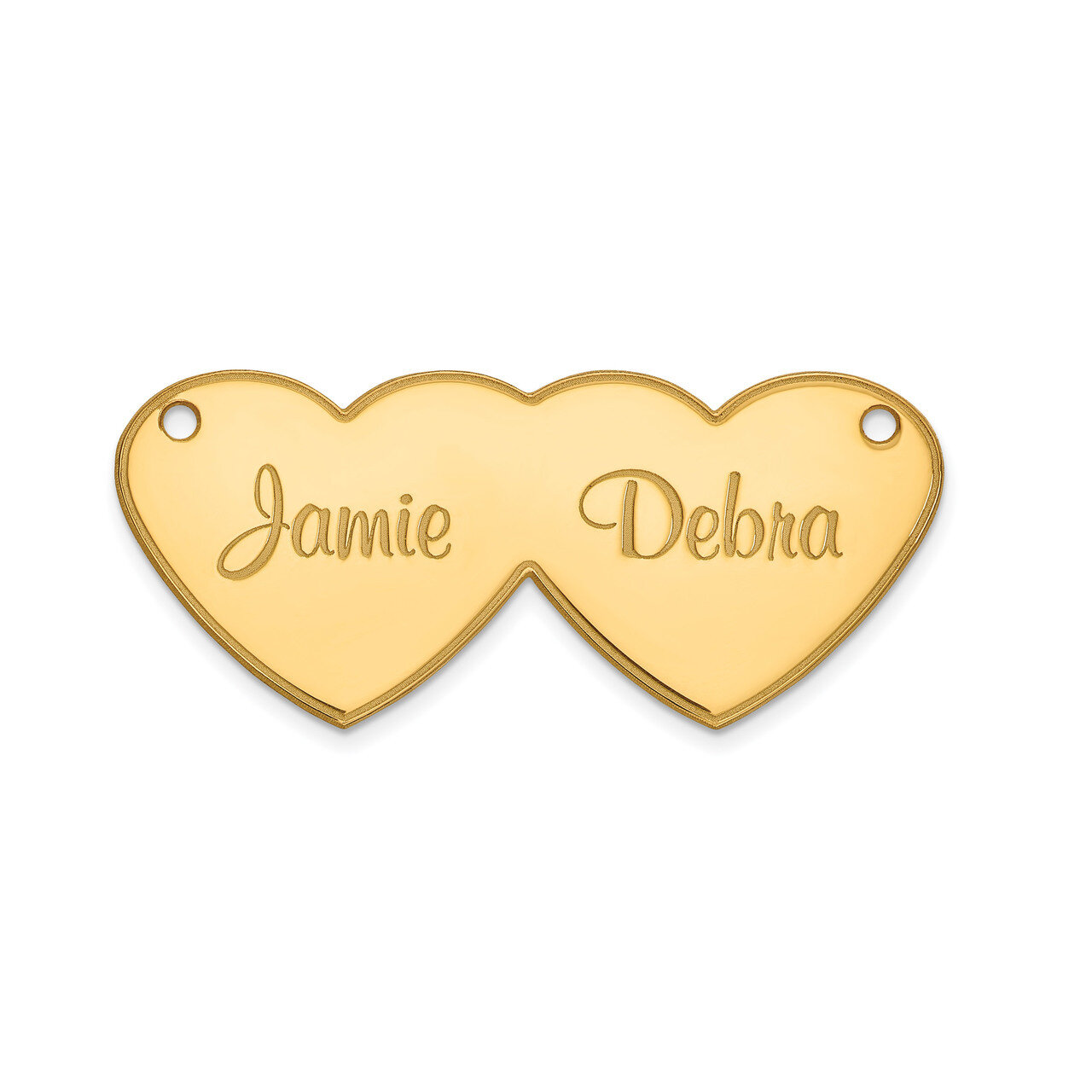 Double Heart Nameplate 14k Gold XNA111Y