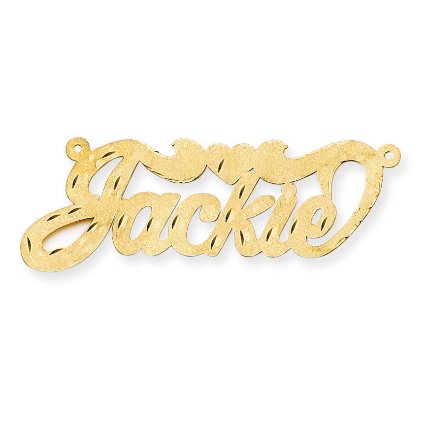 0.013 Gauge Satin Diamond-cut Nameplate Pendant 14k Gold XNA171Y, MPN: XNA171Y, 191101541841