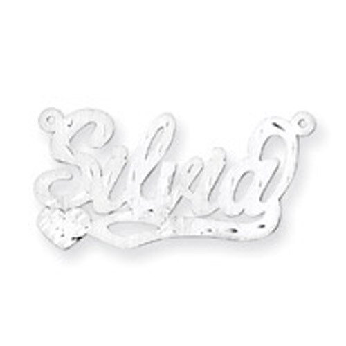 0.018 Gauge Satin Diamond-cut Nameplate Sterling Silver XNA176SS