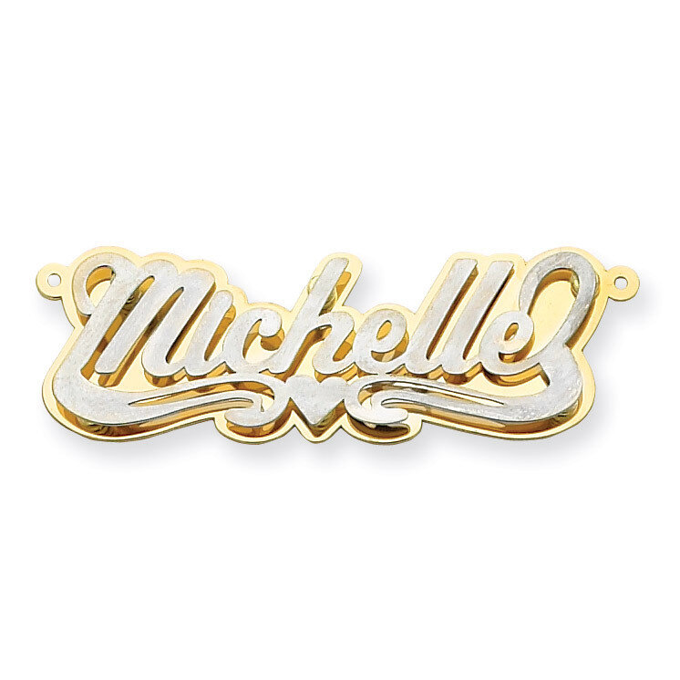 Polished 3D Nameplate 14k Two-Tone Gold XNA237T