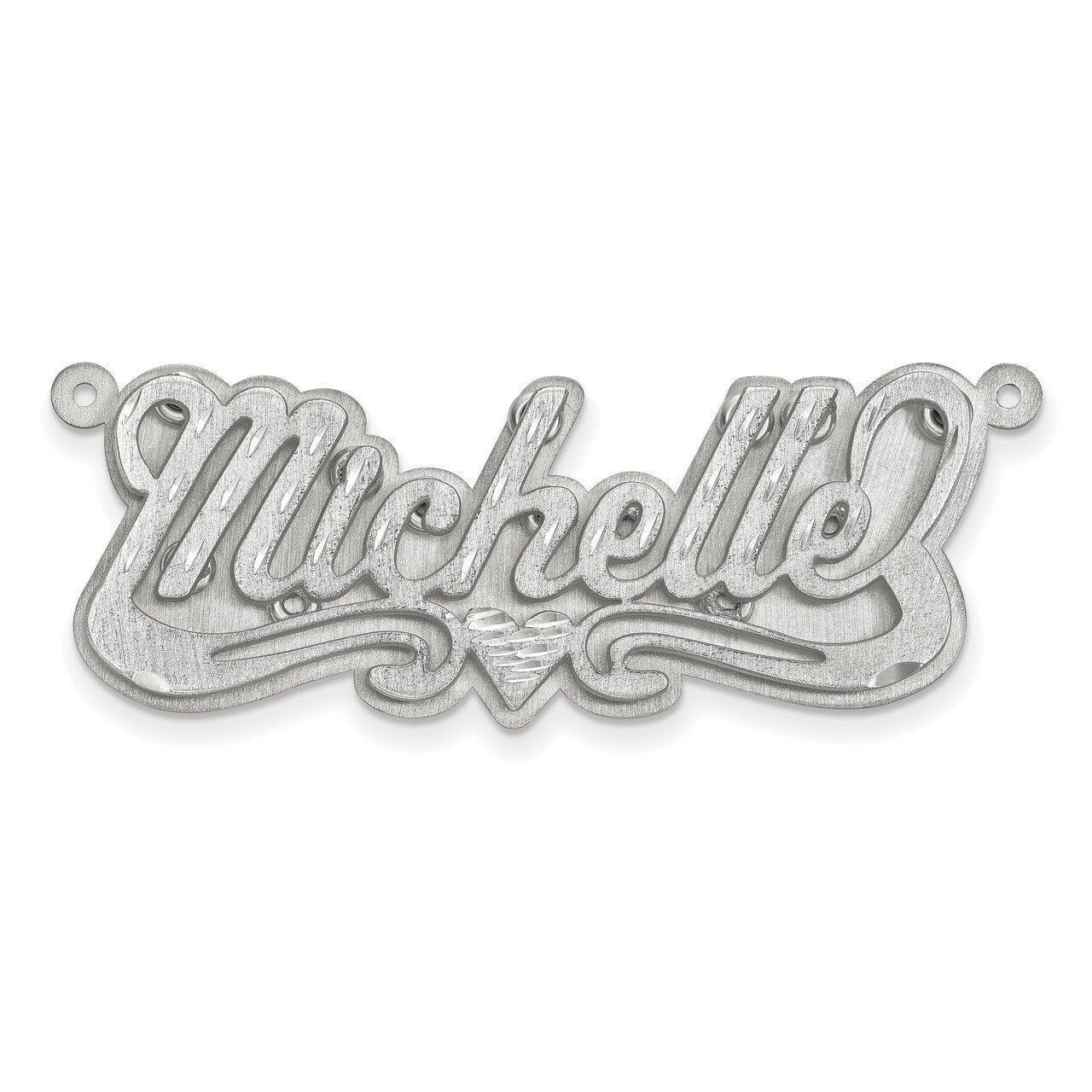 Diamond-cut Satin 3D Nameplate 14k White Gold XNA239W, MPN: XNA239W, 883957972411