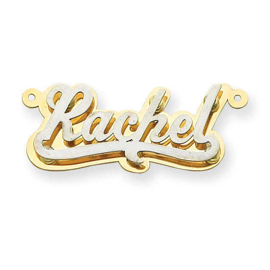 Polished 3D Nameplate 14k Two-Tone Gold XNA240T