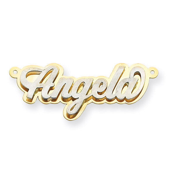 Polished 3D Nameplate 14k Two-Tone Gold XNA242T