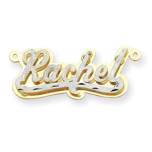 Satin Diamond-cut 3D Nameplate 14k Two-Tone Gold XNA248T, MPN: XNA248T, 191101542442
