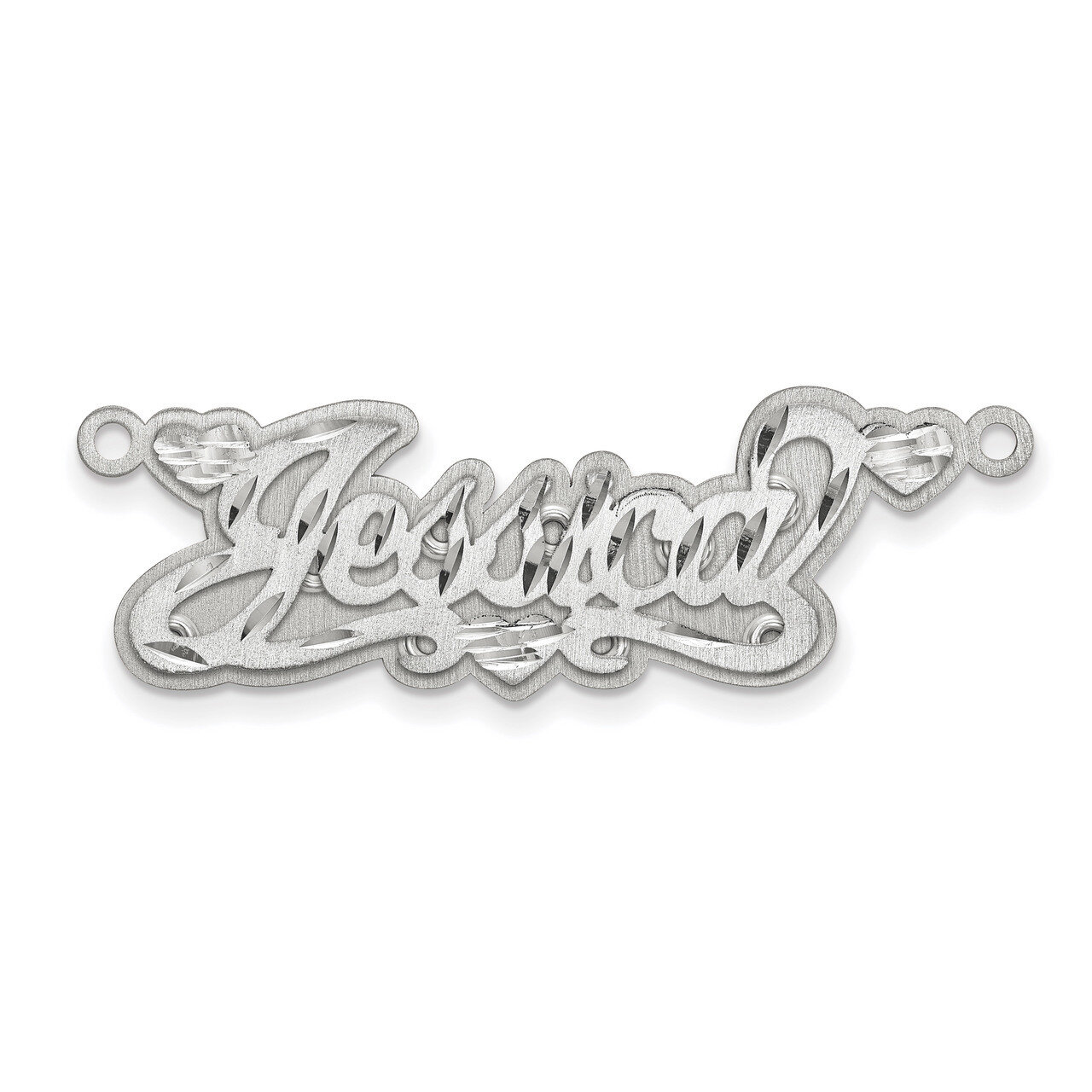 Diamond-cut Satin 3D Nameplate 14k White Gold XNA249W, MPN: XNA249W, 883957972572