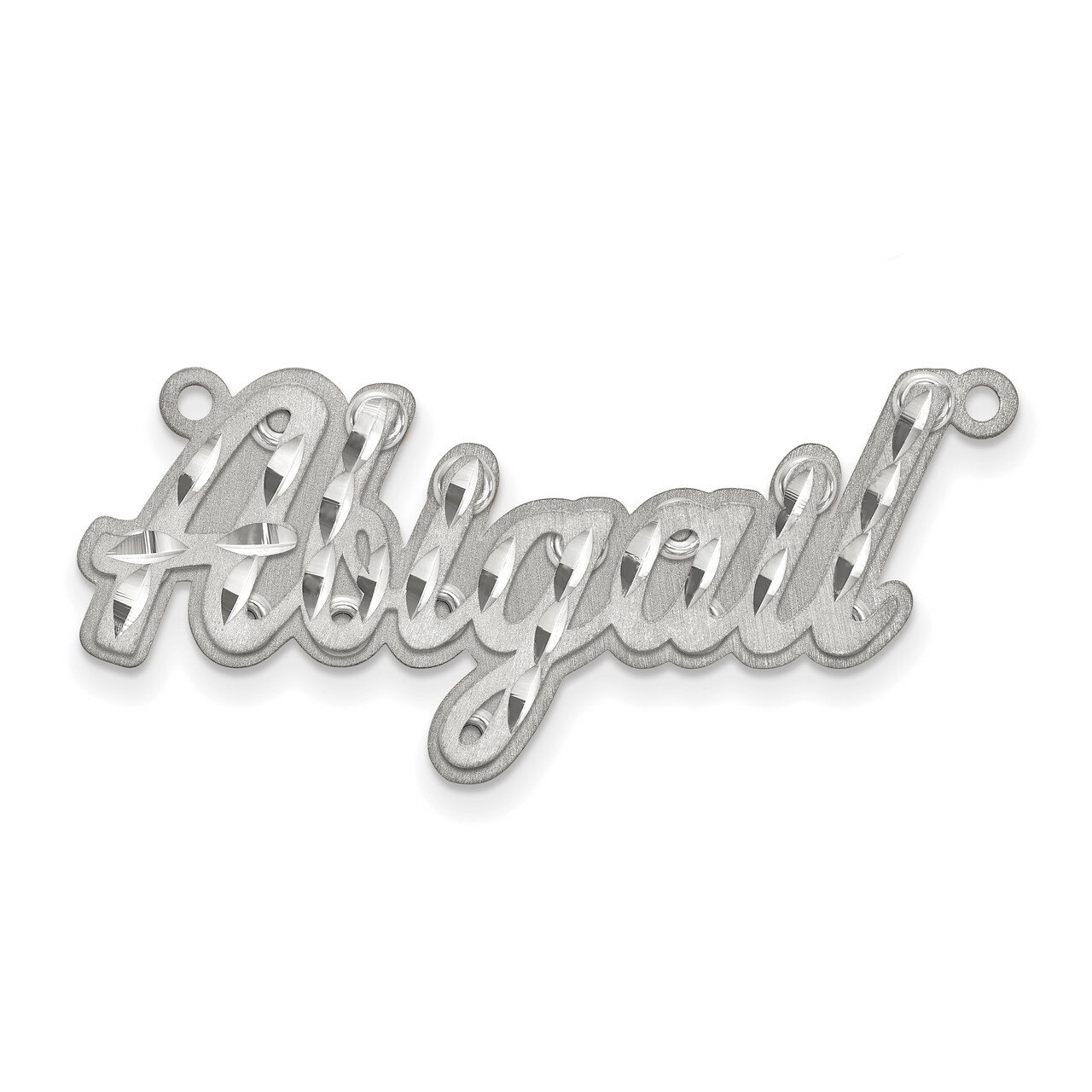 Diamond-cut Satin 3D Nameplate 14k White Gold XNA250W, MPN: XNA250W, 883957972701