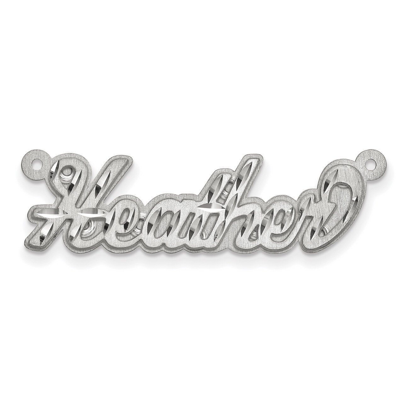 Diamond-cut Satin 3D Nameplate 14k White Gold XNA251W, MPN: XNA251W, 883957972749