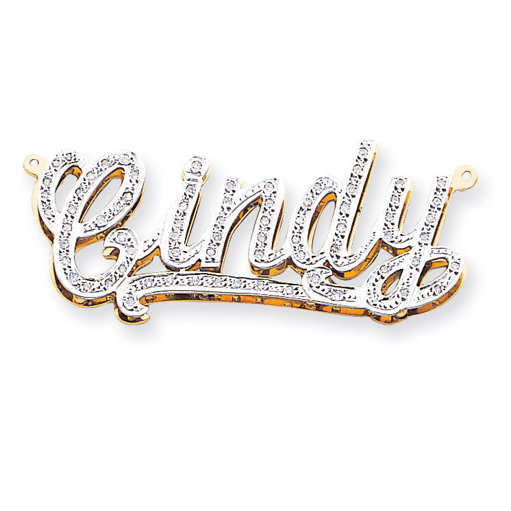 3-Dimensional Diamond Nameplate Pendant 14k Gold XNA30, MPN: XNA30, 191101542541