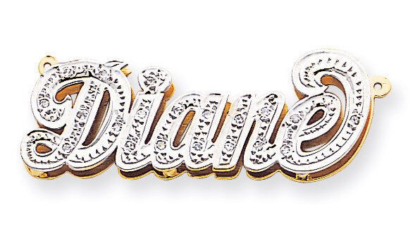 3-Dimensional Diamond Nameplate Pendant 14k Gold XNA35, MPN: XNA35, 191101542695