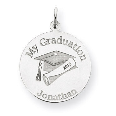 Personalized Graduation Charm 14k White Gold XNA361W