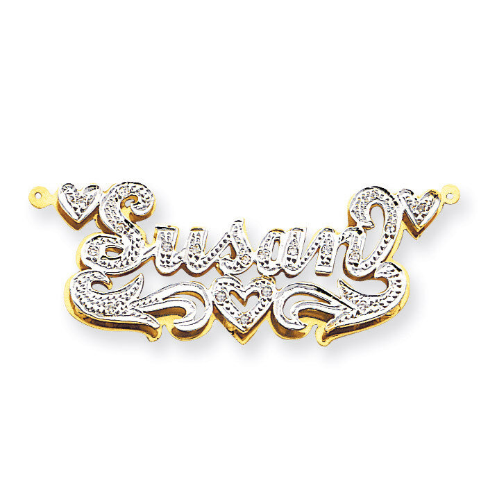 3-Dimensional Diamond Nameplate Pendant 14k Gold XNA40, MPN: XNA40, 191101542749