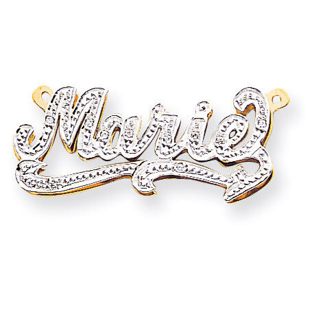 3-Dimensional Diamond Nameplate Pendant 14k Gold XNA44, MPN: XNA44, 191101542787