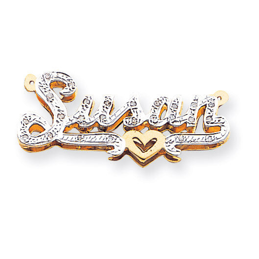 3-Dimensional Diamond Nameplate Pendant 14k Gold XNA49, MPN: XNA49, 191101542831