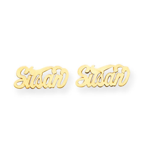 Nameplate Post Earrings 14k Gold XNE2Y