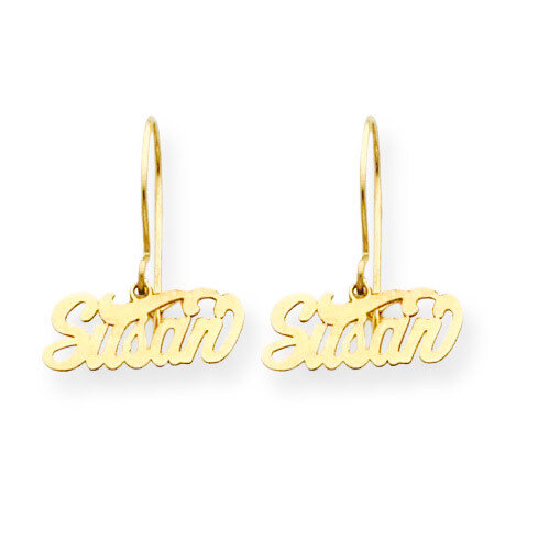 Nameplate Drop Earrings 14k Gold XNE4Y