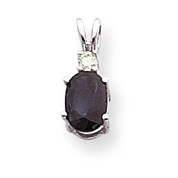 7x5mm Oval Sapphire Diamond pendant 14k White Gold XP1005S/AA, MPN: XP1005S/AA, 883957166575