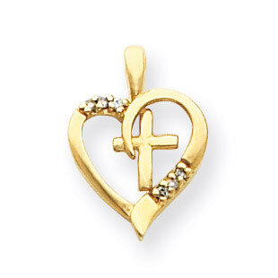 Diamond Heart & Cross Pendant 14k Gold XP1769AA