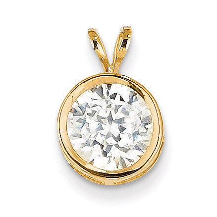 8mm Cubic Zirconia bezel pendant 14k Gold XP303CZ Diamond, MPN: XP303CZ, 883957236346