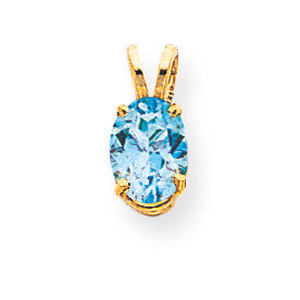 8x6mm Oval Blue Topaz pendant 14k Gold XP423BT, MPN: XP423BT, 883957208862