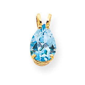 10x7mm Pear Blue Topaz pendant 14k Gold XP427BT