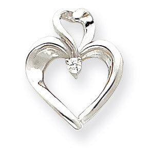 Heart Pendant Mounting 14k White Gold XP592