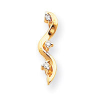 Holds 3-1.6mm Stone, 3 Stone Chain Slide Mounting 14k Gold XP905