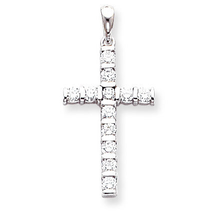 Diamond Latin Cross Pendant 14k White Gold XP96WAA