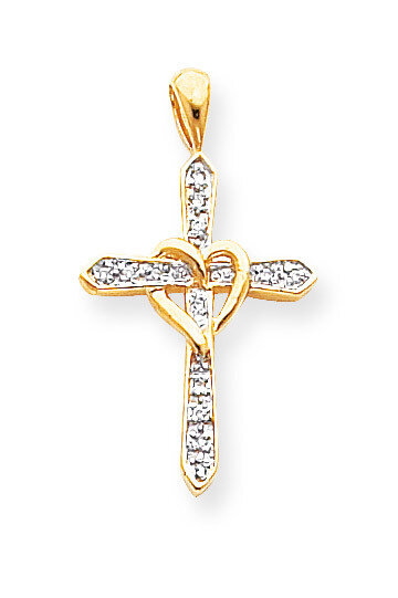 Diamond Cross Pendant 14k Gold XP981AA
