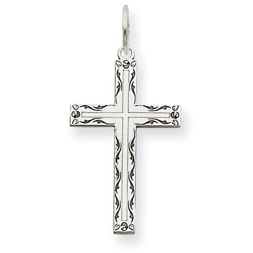 Laser Designed Cross Charm 14k White Gold XR1012, MPN: XR1012, 886774131016