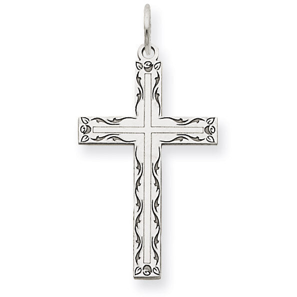 Laser Designed Cross Pendant 14k White Gold XR1013, MPN: XR1013, 886774131023