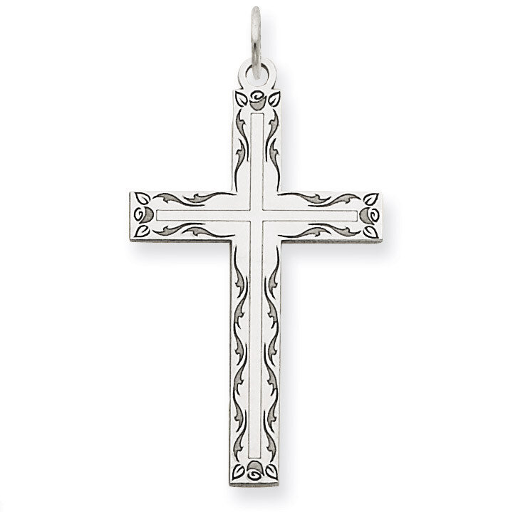 Laser Designed Cross Pendant 14k White Gold XR1014, MPN: XR1014, 886774131030