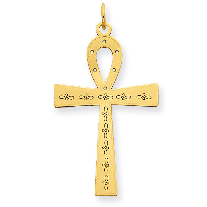 Laser Designed Ankh Cross Pendant 14k Gold XR1066, MPN: XR1066, 886774131177