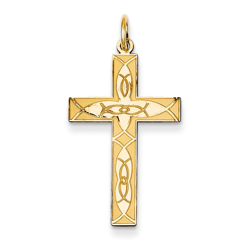 Laser Designed Cross Pendant 14k Gold XR1181, MPN: XR1181, 886774131511