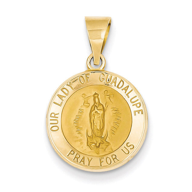 Our Lady of Guadalupe Medal Pendant 14k Gold Polished and Satin XR1244