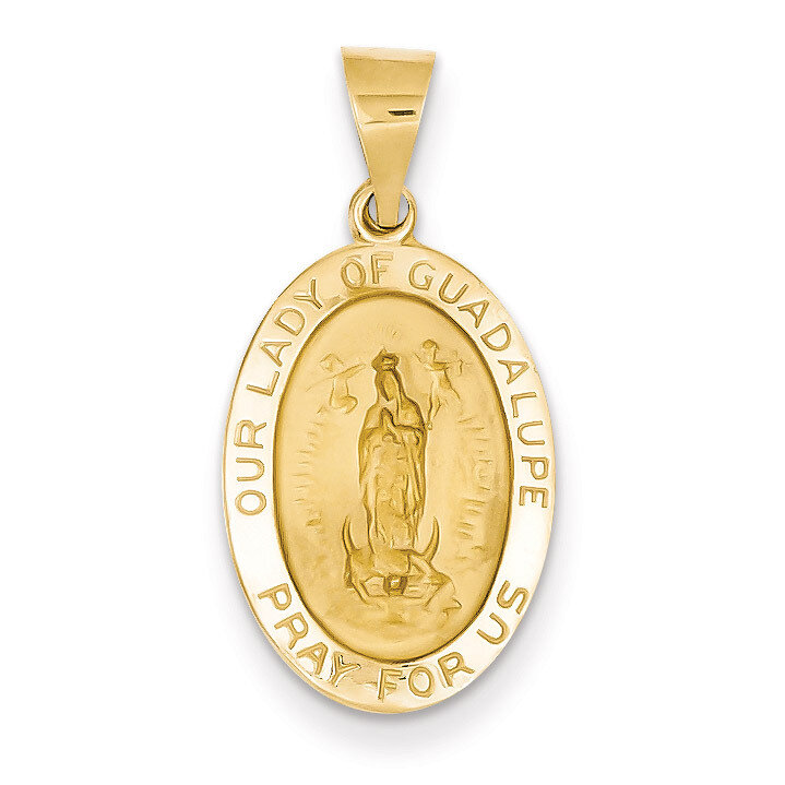 Our Lady of Guadalupe Medal Pendant 14k Gold Polished and Satin XR1250