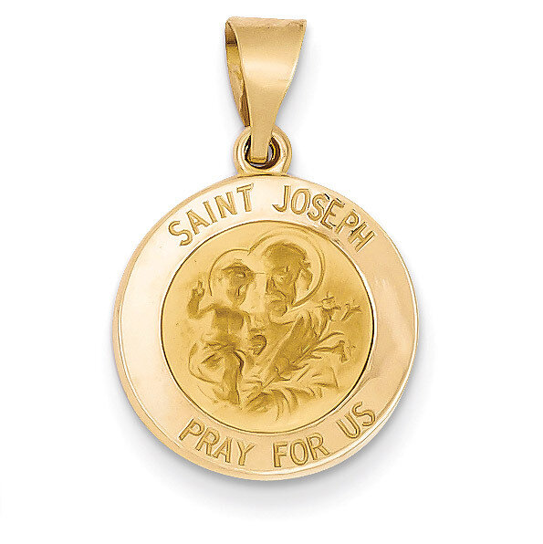 Saint Joseph Medal Pendant 14k Gold Polished and Satin XR1338
