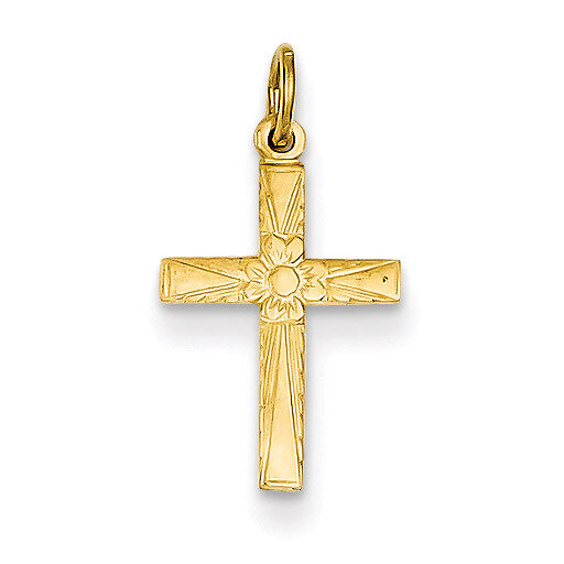 Floral Cross Charm 14k Gold XR193, MPN: XR193, 883957494340